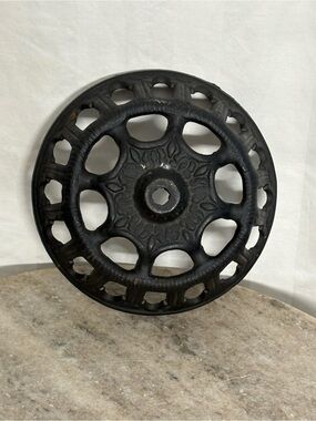 Decorative Cast Iron Wheel Accent - Black